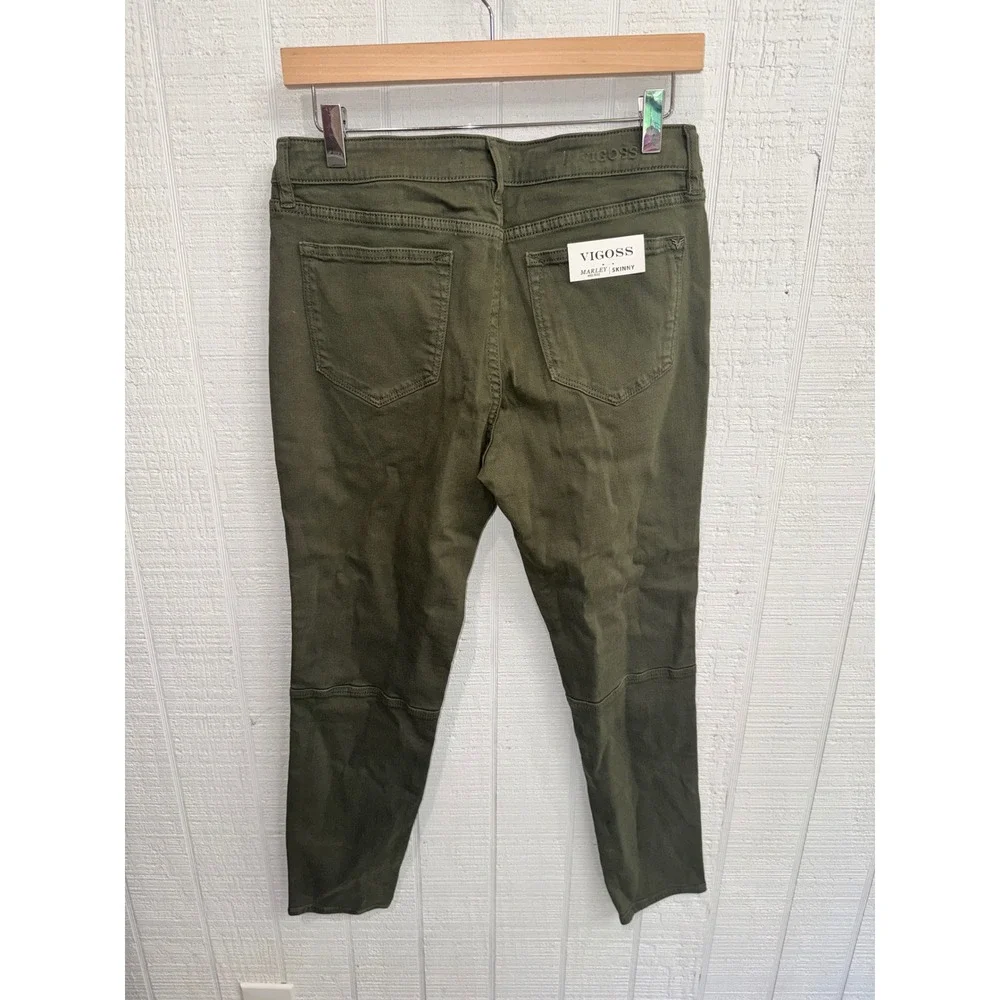 Vigoss Marley Mid Rise Skinny Pants Womens Olive Green Utility Cargo 30 NEW